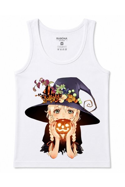 Rabona Fashion Pumpkin Witch Magic – Χαριτωμένο βαμβακερό αμάνικο μπλουζάκι μ...