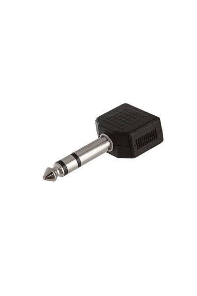 KEEPRO 6.3 mm stereo male jack to 2x 3.5 mm female adapter