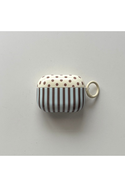 Choice for AirPods 5 Multicolor Retro Chic Brown Polka Dot Striped Patchwork ...