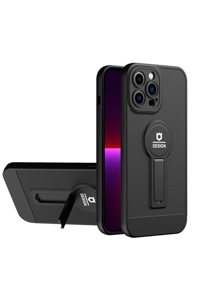 DAMUR Θήκη Armor Design με βάση στήριξης για Apple iPhone XR, Μαύρη, Μαγνητικ...