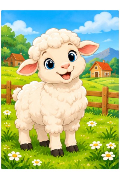 Gabcom Puzzle pentru copii cu Oaie – 24 piese , 29x21cm , Puzzle Educativ cu ...