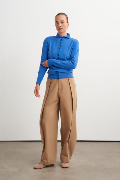 VESNA Pleated Pants with a Wide Belt