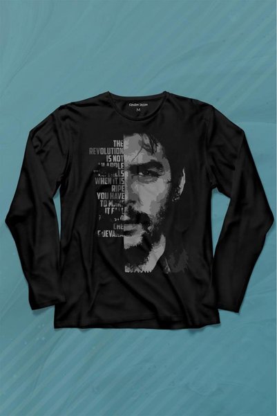 Kendim Seçtim Afiș metal Ernosto Che Guevara Hafl Face Half Face Tricou cu mâ...