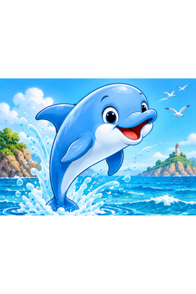 Gabcom Puzzle pentru copii cu Delfin – 24 piese , 29x21cm , Puzzle Educativ c...