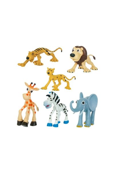 Jumbo Figurine Animale din Jungla Cartoon - 6buc