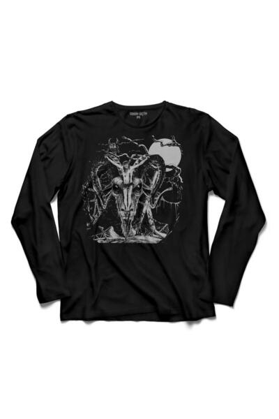 Kendim Seçtim Tricou oficial cu mânecă lungă cu craniu al diavolului Satan An...