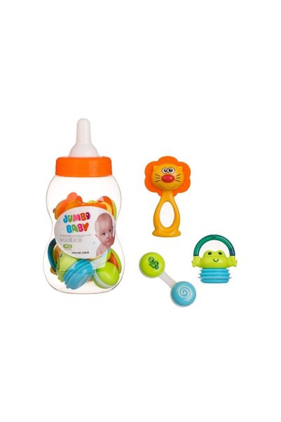 Jumbo Biberon cu Jucarii Zornaitoare & de Dentitie - 7buc