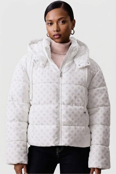 Guess 4G Logolu Fermuarlı Kapüşonlu MontW6BL56W4195