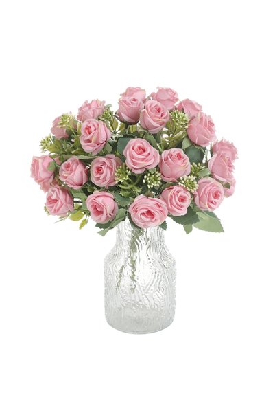 Choice Pink Rose Artificial Flowers Bouquet Silk Fake Flower for Home Decor T...