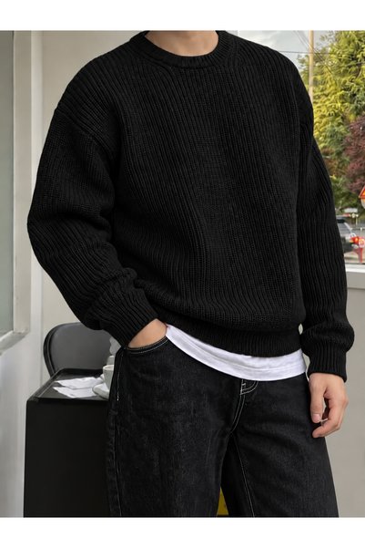FAVORİST Men's Relax Fit Winter Knit Sweater