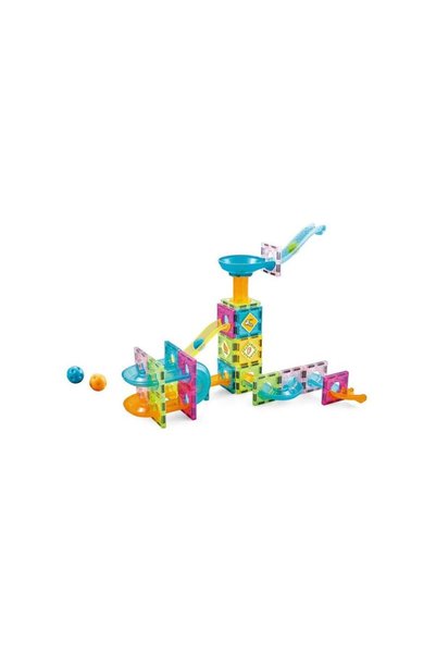 Jumbo Valiza cu Caramizi Magnetice Colorate - 64 de piese