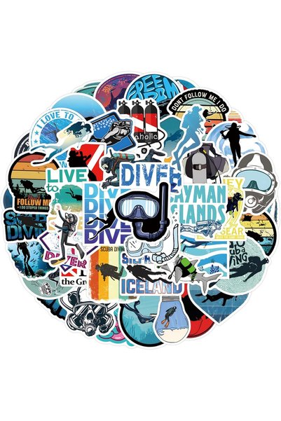 Generic 55 Pcs Diving Stickers Scuba Diving Decals for Kids Adults Cute Summe...