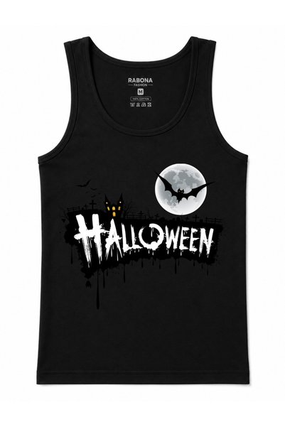 Rabona Fashion Haunted Halloween – Full Moon Bat Gothic Horror Graphic Cotton...