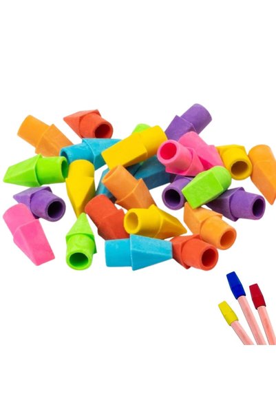 Generic Brand Pachet de 100 de capace de radieră pentru creioane - Radieră de...