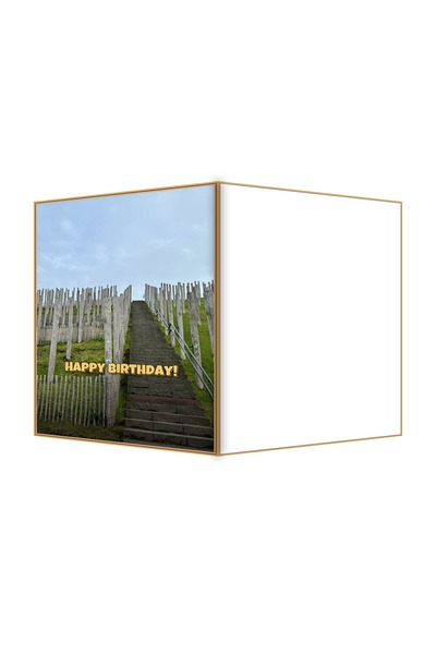 OEM Felicitare Aniversare Gard din Picheti Vremiți, Design Rustic, 13.3x19.4c...