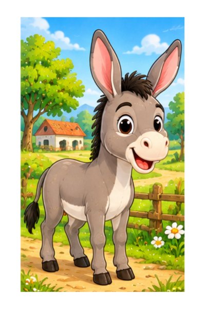 Gabcom Puzzle pentru copii cu Magar – 24 piese , 29x21cm , Puzzle Educativ cu...