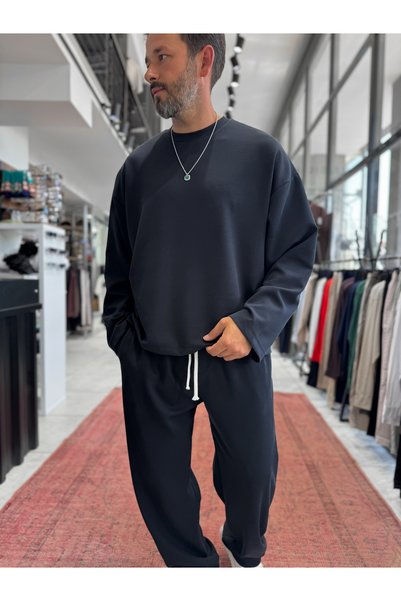 BYBASICMAN Hanorac materiat cu striații negru TW-7064