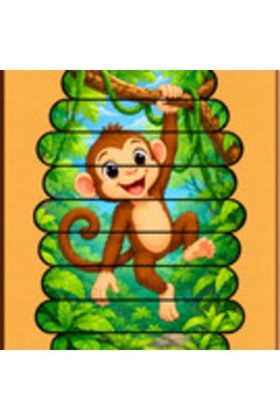Gabcom Puzzle pentru copii cu Maimuta – 9 piese , 29x21cm , Puzzle Educativ c...