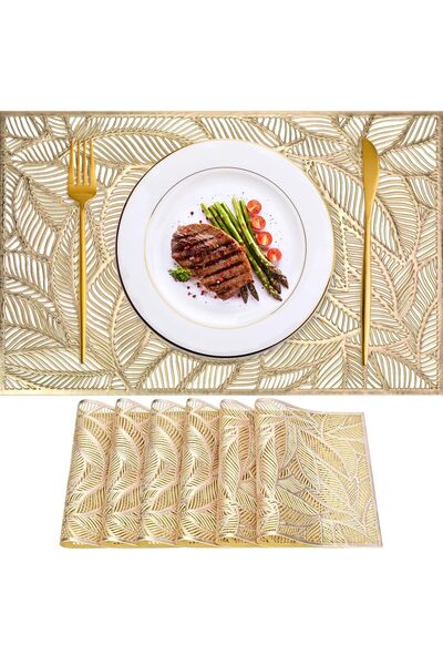 Generic Brand Set de 6 suporturi de masă lavabile, din PVC, antiderapante, re...