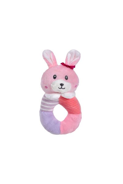 Jumbo Jucarie Zornaitoare Inel Iepuras Roz 18cm
