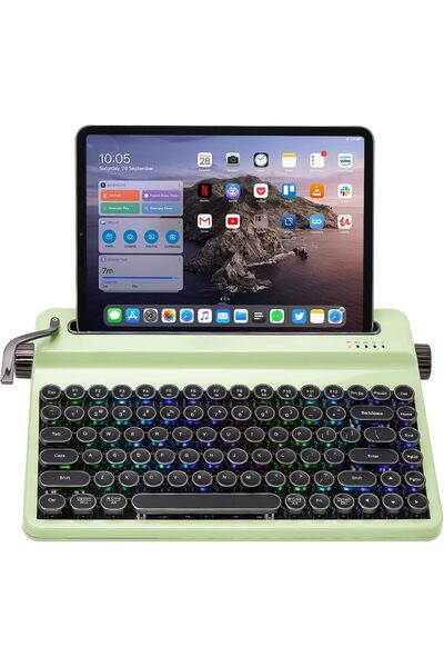 Generic لوحة مفاتيح QL75 ريترو تايبويرت بتصميم قابل للتبديل السريع وإضاءة RGB...
