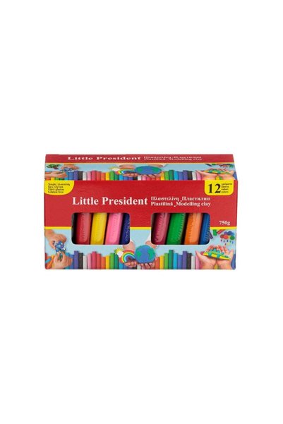 Little President Plastilina in Cutie 12 Culori Diferite - 750g