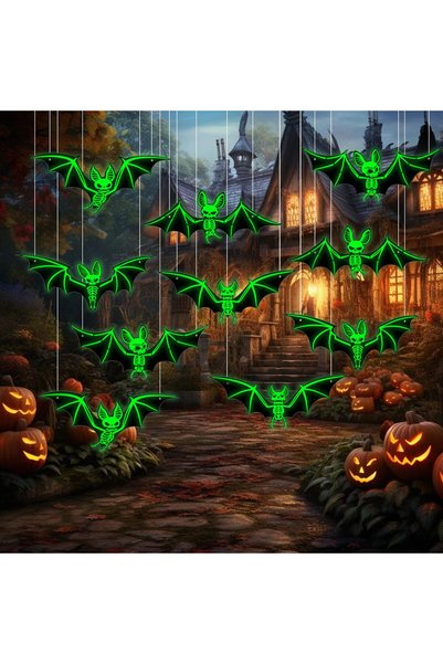 Generic Brand 10 buc. decorațiuni de Halloween, lilieci de Halloween luminoși...
