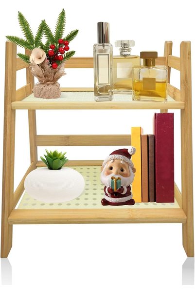 Generic Wooden Desktop Organizer Shelf Kitchen Cabinet and Counter Riser Disp...