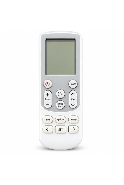 BURAQ جهاز تحكم عن بعد لمكيف الهواء بشاشة LCD - باللون الأبيض.