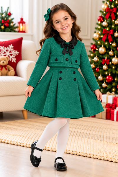Büşra Bebe 2-Piece Girls' Jacket and Skirt Set