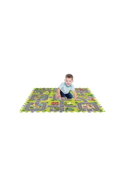 Jumbo Covor Puzzle Strazi de Oras pentru Copii 31.5x31.5cm (9 Piese)