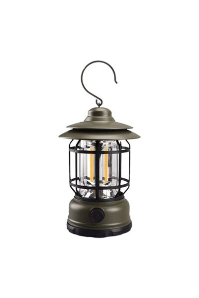 DAMUR Portable camping lamp, Vintage lantern with hook, ABS, 21 COB LED light...