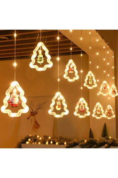 Generic Brand Decorațiune luminoasă de Crăciun pentru fereastră cu 8 moduri, ...