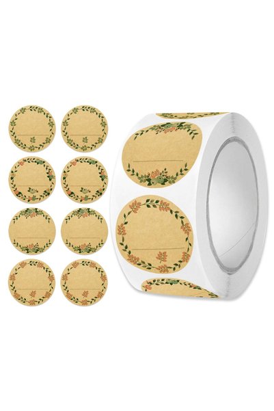 Generic Brand Самозалепващи се етикети, 1000 бр. етикети за конфитюр, 5 см кр...