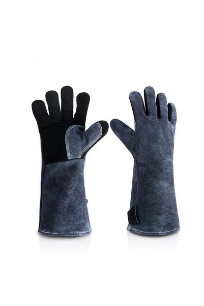 Generic Brand Mănuși groase, mari, din piele, rezistente la căldură și la foc...