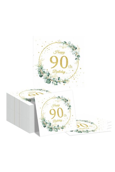 Generic Brand 100 de șervețele pentru aniversarea de 90 de ani, șervețele de ...