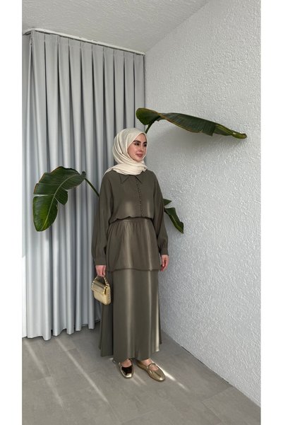 NUHBE JOUE SKIRT SET - KHAKI