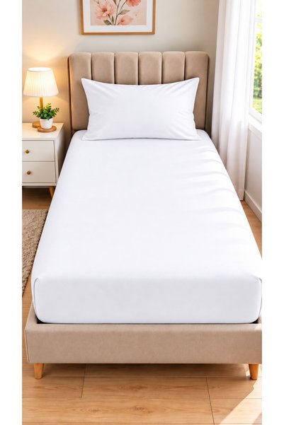 HAVLUSAN Soft Touch Cotton Fitted Sheet Set with Pillowcase Included