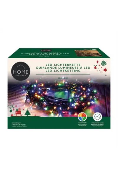 homecreative HOME CREATION Ghirlandă luminoasă cu 200 LED-uri – 8 moduri de i...
