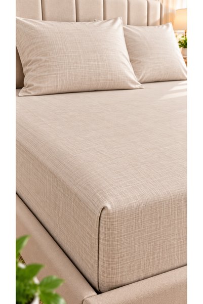 HAVLUSAN Soft Touch Cotton Fitted Sheet Set with Pillowcase Included