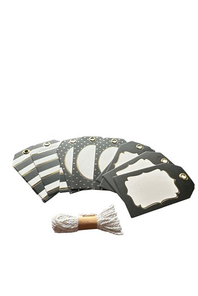 OEM Elegant Gift Tag Set with Pattern and Gold Accents – 12 Pieces, Premium D...