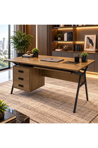 MiLi Luxury office desk with modern design and practical drawer unit - 120cm