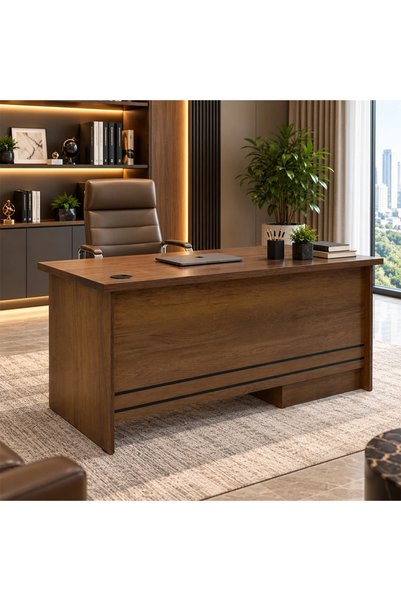 MiLi Executive office desk with a modern design, side drawer unit, and securi...