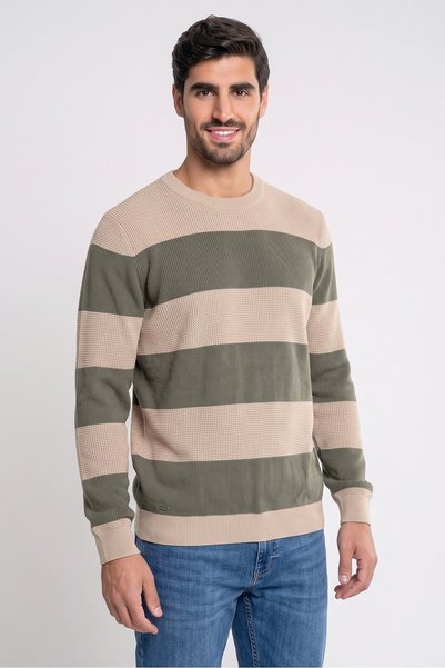 KENSINGTON Men Crew Neck Knitted Sweater, Multicolor