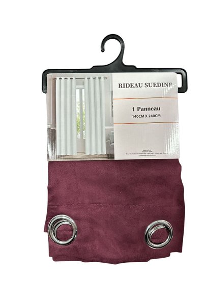 OEM Velvet Suede Curtain 140x240 cm, Burgundy (Cherry), Polyester, with Gromm...
