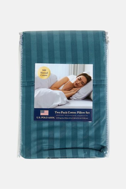 U.S. Polo Assn. 2 Pieces Solid King Size Pillow Cover, Blue
