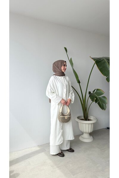 NUHBE LONG MUSLIN SHIRT - WHITE