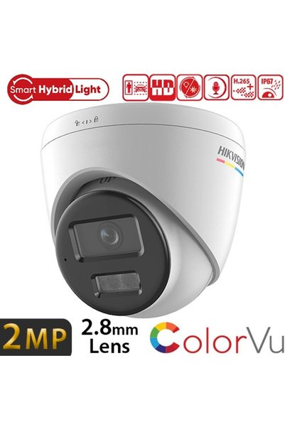 Hikvision DS-2CD1327G2H-LIUF 2MP 2.8MM Sesli SD Kart IP67 ColorVu Smart Hybrid Light IP Dome 30 m