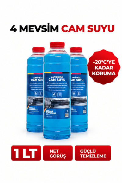 GERMAN KUPFERMAX Dört Mevsim Antifrizli Cam Suyu 1 Litre x 3 Adet -22°C
