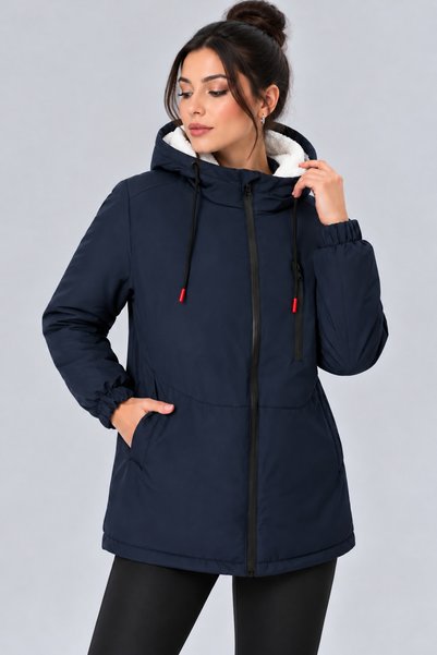 Generic Brand Women's, Navy Blue, Casual, Sporty and Stylish, Hooded, Winter,...